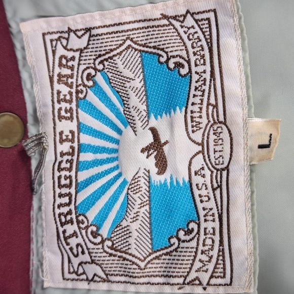 Vintage William Berry Struggle Gear full zip down lined burgundy LG coat jacket - Picture 6 of 7